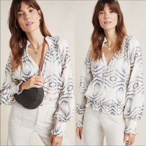 Anthropologie Porridge Geode Peasant Top - SMALL